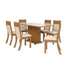 Conjunto Sala De Jantar Mesa San Diego E 6 Cadeira Roma Viero