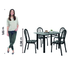 Conjunto Sala De Jantar Mesa Sara Com 4 Cadeiras Diva 1,20m G