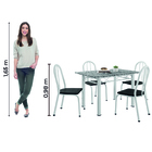 Conjunto Sala De Jantar Mesa Sara Com 4 Cadeiras Diva 1,20m G