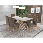Conjunto Sala De Jantar Mesa Sarah 160cm Com 6 Cadeiras Elega