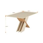 Conjunto Sala De Jantar Mesa Sarah 160x90cm Tampo Vidro/mdf C
