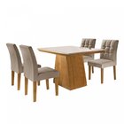 Conjunto Sala De Jantar Mesa Sevilha I Tampo De Vidro 4 Cadei