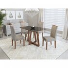 Conjunto Sala De Jantar Mesa Tampo Com 4 Cadeiras Lívia Nogal