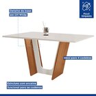 Conjunto Sala De Jantar Mesa Tampo Dakota Plus 120x80cm Com 4