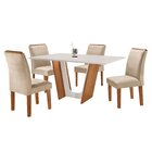 Conjunto Sala De Jantar Mesa Tampo Dakota Plus 120x80cm Com 4