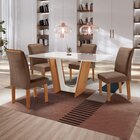 Conjunto Sala De Jantar Mesa Tampo Dakota Plus Vidro 120x80cm