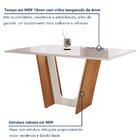Conjunto Sala De Jantar Mesa Tampo Dakota Plus Vidro 120x80cm