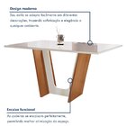 Conjunto Sala De Jantar Mesa Tampo Dakota Plus Vidro 120x80cm