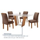 Conjunto Sala De Jantar Mesa Tampo Dakota Plus Vidro 120x80cm