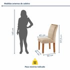 Conjunto Sala De Jantar Mesa Tampo Dakota Plus Vidro 120x80cm