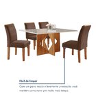 Conjunto Sala De Jantar Mesa Tampo Dakota Plus Vidro 120x80cm