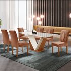 Conjunto Sala De Jantar Mesa Tampo Dakota Plus Vidro 160x80cm