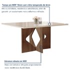 Conjunto Sala De Jantar Mesa Tampo Dakota Plus Vidro 160x80cm