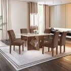 Conjunto Sala De Jantar Mesa Tampo Dakota Plus Vidro 160x80cm