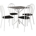 Conjunto Sala De Jantar Mesa Tampo De Granito Quadrada Com 4