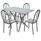 Conjunto Sala De Jantar Mesa Tampo De Granito Retangular Com