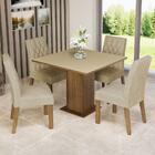 Conjunto Sala De Jantar Mesa Tampo De Madeira 4 Cadeiras Rust