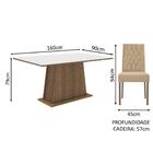 Conjunto Sala De Jantar Mesa Tampo De Madeira 4 Cadeiras Rust