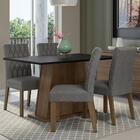 Conjunto Sala De Jantar Mesa Tampo De Madeira 4 Cadeiras Rust