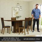 Conjunto Sala De Jantar Mesa Tampo De Madeira 4 Cadeiras Rust
