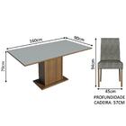 Conjunto Sala De Jantar Mesa Tampo De Madeira 4 Cadeiras Rust