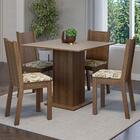 Conjunto Sala De Jantar Mesa Tampo De Madeira 4 Cadeiras Rust