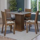 Conjunto Sala De Jantar Mesa Tampo De Madeira 4 Cadeiras Rust