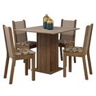 Conjunto Sala De Jantar Mesa Tampo De Madeira 4 Cadeiras Rust