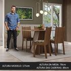 Conjunto Sala De Jantar Mesa Tampo De Madeira 4 Cadeiras Rust