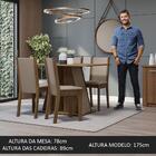 Conjunto Sala De Jantar Mesa Tampo De Madeira 4 Cadeiras Rust