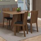 Conjunto Sala De Jantar Mesa Tampo De Madeira 4 Cadeiras Rust