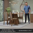 Conjunto Sala De Jantar Mesa Tampo De Madeira 4 Cadeiras Rust