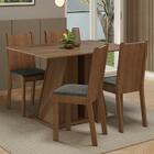 Conjunto Sala De Jantar Mesa Tampo De Madeira 4 Cadeiras Rust