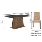 Conjunto Sala De Jantar Mesa Tampo De Madeira 6 Cadeiras Rust