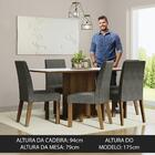 Conjunto Sala De Jantar Mesa Tampo De Madeira 6 Cadeiras Rust