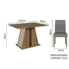 Conjunto Sala De Jantar Mesa Tampo De Madeira 6 Cadeiras Rust