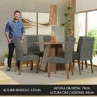 Conjunto Sala De Jantar Mesa Tampo De Madeira 6 Cadeiras Rust