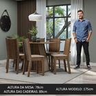 Conjunto Sala De Jantar Mesa Tampo De Madeira 6 Cadeiras Rust