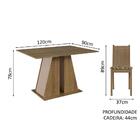 Conjunto Sala De Jantar Mesa Tampo De Madeira 6 Cadeiras Rust