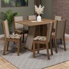 Conjunto Sala De Jantar Mesa Tampo De Madeira 6 Cadeiras Rust