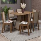 Conjunto Sala De Jantar Mesa Tampo De Madeira 6 Cadeiras Rust
