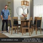 Conjunto Sala De Jantar Mesa Tampo De Madeira 6 Cadeiras Rust