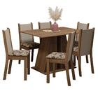 Conjunto Sala De Jantar Mesa Tampo De Madeira 6 Cadeiras Rust