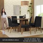 Conjunto Sala De Jantar Mesa Tampo De Madeira 6 Cadeiras Rust