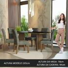 Conjunto Sala De Jantar Mesa Tampo De Madeira 6 Cadeiras Rust