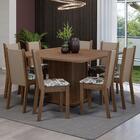Conjunto Sala De Jantar Mesa Tampo De Madeira 8 Cadeiras Rust