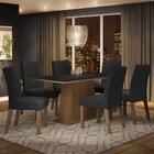 Conjunto Sala De Jantar Mesa Tampo De Madeira  6 Cadeiras Rus