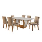 Conjunto Sala De Jantar Mesa Tampo De Mdf E 6 Cadeiras Kate E