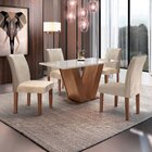 Conjunto Sala De Jantar Mesa Tampo De Vidro 4 Cadeiras Espanh