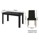 Conjunto Sala De Jantar Mesa Tampo De Vidro 4 Cadeiras Preto/